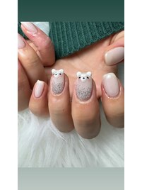 指先ちょこん！くまさんネイル
