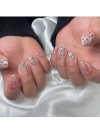 ツイードネイル/ショートネイル