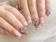 ワンハンドレッドプラス(100+)/クリスマスリボンネイル