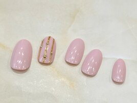 ピンク×ストライプ×スタッズ