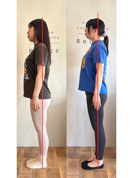 ピラティスアンドコンディショニング リライズ(Relize)/全6回での姿勢変化☆