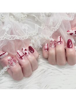 ポミーネイル 池袋店(pomynail)/赤リボンネイル