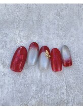 ネイルファクトリー 横浜ベイクォーター店/ハートホロ埋め込みネイル¥11000