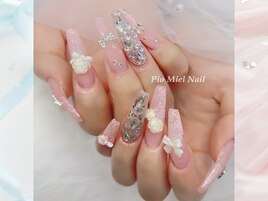 ピンク×シルバー×ローズリボン