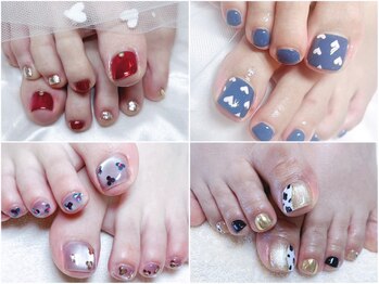 エムズネイル 福井店の写真/足元も華やかに♪ハンドと同時施術もOK!時短で手足キレイになれる♪清潔感UPのフットケアのみも◎