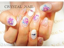 クリスタルネイル ボンベルタ橘店(CRYSTAL NAIL)/フラワーネイル