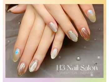 エイチスリー(H3)/SNS人気のバカラ+オーロラネイル