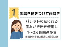 キングスサロン 神戸ハーバーランド店/1：歯磨き粉をつけて歯磨き
