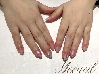 アクイユ 銀座店(ACCUEIL)/パープルフラワーネイル