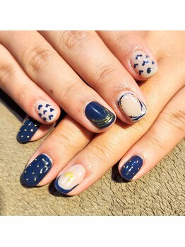 サヴァ アイラッシュアンドネイル(sava)/【大人ちょい甘ネイビー】