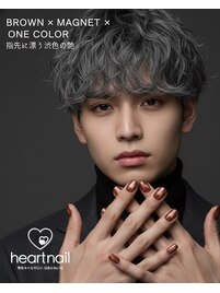 メンズネイル×茶マグネット