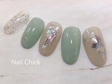 ネイルチックコウベ 銀天街店(Nail Chick kobe)/グリーン×シェルネイル