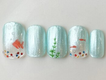カラ ネイル 中津店(calla nail)/金魚が泳ぐ水槽