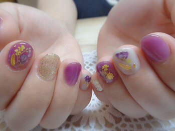 アミュリー ネイル アトリエ(Amury nail atelier)/押し花コラージュ♪