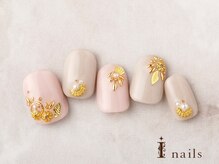 アイネイルズ 横浜EAST店(I-nails)/くすみカラーボタニカルネイル