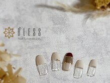 ブレス 仙台駅前本店(BLESS)/大人な秋色ブロッキングネイル☆