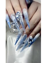 クロスネイル 渋谷店(CROSS nail)/華やかブルーネイル