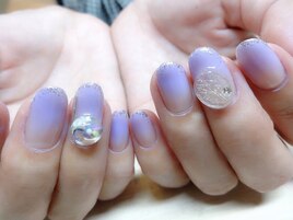 パープルグラデーションネイル☆