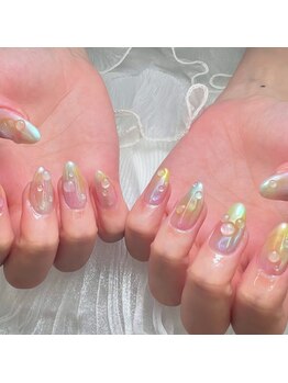 東海最大級ネイルサロン by レディスペネイル 名駅店/カラフルオーロラネイル