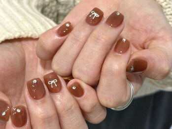 ルネネイル(Lune nail)/リボンネイル・正月ネイル