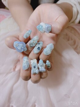 ネイルサロン パピリオ(Nail Salon papilio)/水色界隈ネイル 2025.12