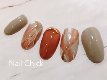 ネイルチックコウベ 銀天街店(Nail Chick kobe)/大人オレンジカラーネイル