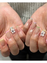 カラフルラインネイル