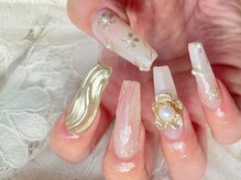 ネイルアイラッシュサロン ジョアアンジェ 難波店(joie ange)/長さだし　フラワーネイル