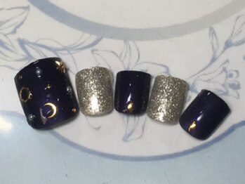 ネイルサロン リリオ(Nail Salon Ririo)/星空風フットネイル