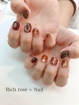 ネイルサロン リッチ ローズ(Nail salon Rich rose)/ブラウン×ＮＡＩＬ