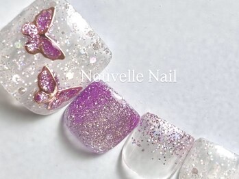 蝶々　フットネイル