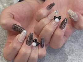 黒レースゴシックネイル