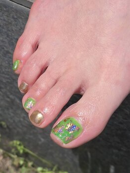 サッカ 新栄店(sacca)/ワンカラー×ミラーネイル