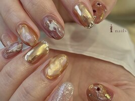 ホリデーミラービジューネイル