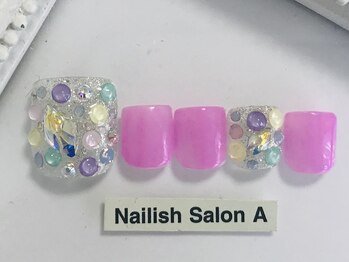 ネイリッシュサロン エー(Nailish Salon A)/パステルストーンフットネイル