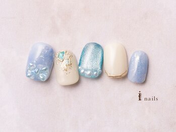 アイネイルズ 横浜EAST店(I-nails)/うるキラブルーネイル