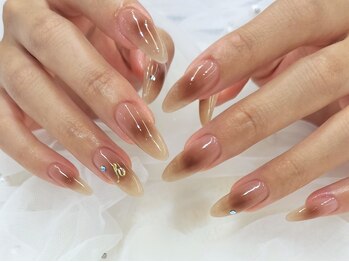 秋ネイル/チークネイル/ちゅるん