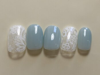 ジェミーネイル シンジュク(Jemiy nail shinjuku)/シンプル夏レース¥6980