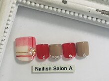 ネイリッシュサロン エー(Nailish Salon A)/チェックフットネイル