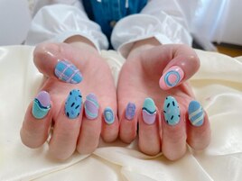 パステルぷくぷくネイル