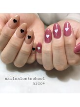 ニコ(nico+)/キュートなハートネイル＊