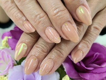 ディーネイル 四条烏丸(D-nail)/【山川】フラワー×オーロラ