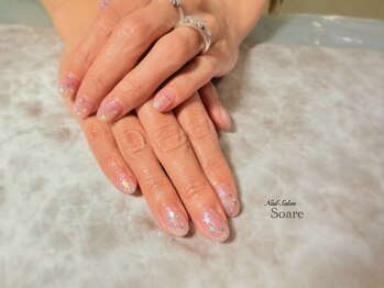 ソアレ(Soare)/透け感キラキラネイル