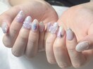 紫陽花風ネイル