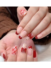 バレンタイン冬のときめきネイル