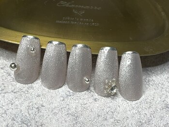 アムレート ネイル 蕨(Amuleto NaiL)/グレー系マグネット＆シルバー