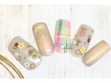 アルセア 上野御徒町店(Alcea)/チェックネイル　ネオン　春