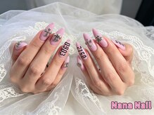 ナナネイル(Nana Nail)/ちゅるんピンク×クロスネイル♪