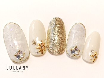 ララバイ 恵比寿店(LULLABY)/ホワイトビジューネイル