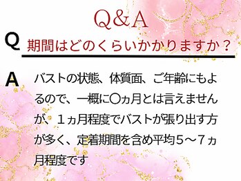 エムエムエム 表参道Luxeサロン(M.M.M)/期間はどのくらいかかりますか？